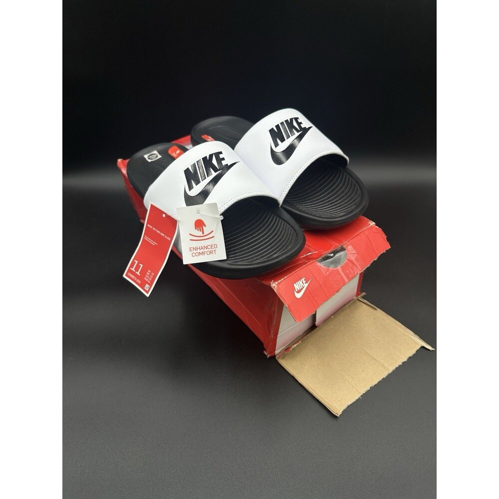 Men's Nike Victori One Slide Black/Black-White (CN9675 005) - SIZE 11